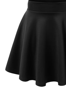 WB669 Basic Versatile Stretchy Flare Skater Skirt