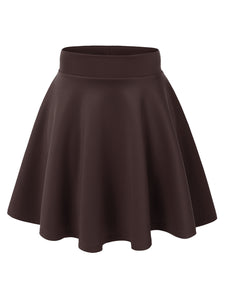 WB669 Basic Versatile Stretchy Flare Skater Skirt
