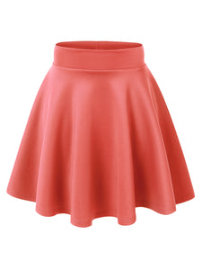 WB669 Basic Versatile Stretchy Flare Skater Skirt