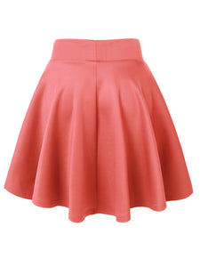 WB669 Basic Versatile Stretchy Flare Skater Skirt