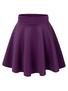 WB669 Basic Versatile Stretchy Flare Skater Skirt