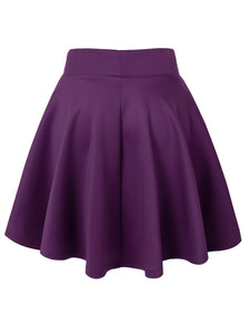 WB669 Basic Versatile Stretchy Flare Skater Skirt