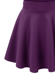 WB669 Basic Versatile Stretchy Flare Skater Skirt