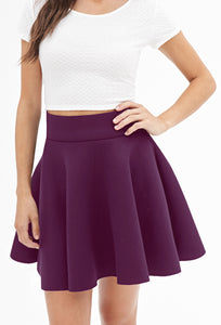 WB669 Basic Versatile Stretchy Flare Skater Skirt