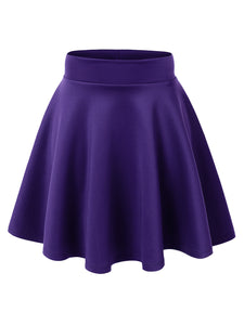 WB669 Basic Versatile Stretchy Flare Skater Skirt