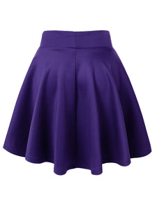 WB669 Basic Versatile Stretchy Flare Skater Skirt