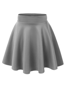 WB669 Basic Versatile Stretchy Flare Skater Skirt