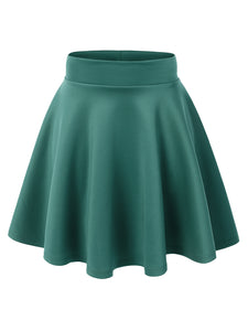 WB669 Basic Versatile Stretchy Flare Skater Skirt