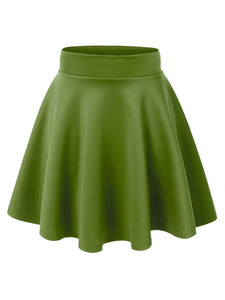 WB669 Basic Versatile Stretchy Flare Skater Skirt