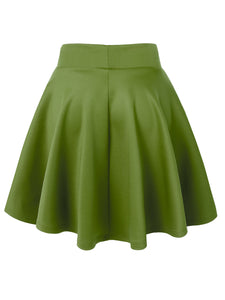 WB669 Basic Versatile Stretchy Flare Skater Skirt