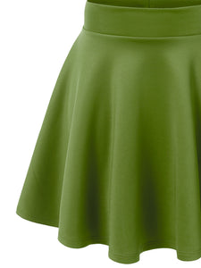 WB669 Basic Versatile Stretchy Flare Skater Skirt
