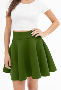 WB669 Basic Versatile Stretchy Flare Skater Skirt
