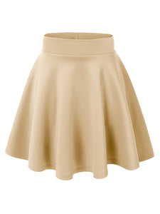WB669 Basic Versatile Stretchy Flare Skater Skirt