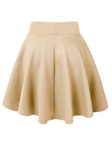 WB669 Basic Versatile Stretchy Flare Skater Skirt