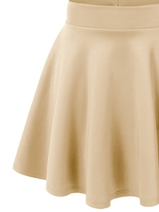 WB669 Basic Versatile Stretchy Flare Skater Skirt
