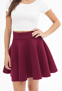 WB669 Basic Versatile Stretchy Flare Skater Skirt