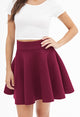 WB669 Basic Versatile Stretchy Flare Skater Skirt