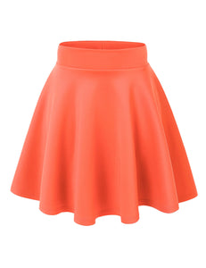 WB669 Basic Versatile Stretchy Flare Skater Skirt