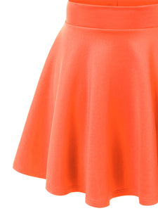 WB669 Basic Versatile Stretchy Flare Skater Skirt