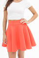 WB669 Basic Versatile Stretchy Flare Skater Skirt