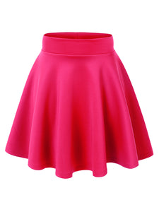 WB669 Basic Versatile Stretchy Flare Skater Skirt