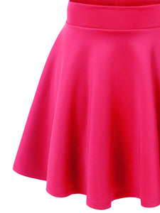 WB669 Basic Versatile Stretchy Flare Skater Skirt