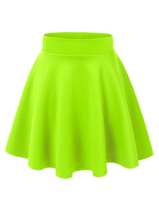 WB669 Basic Versatile Stretchy Flare Skater Skirt