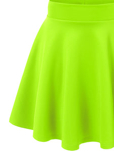 WB669 Basic Versatile Stretchy Flare Skater Skirt