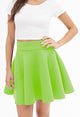 WB669 Basic Versatile Stretchy Flare Skater Skirt
