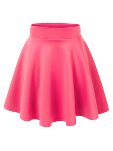 WB669 Basic Versatile Stretchy Flare Skater Skirt