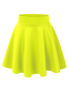 WB669 Basic Versatile Stretchy Flare Skater Skirt