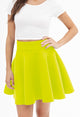 WB669 Basic Versatile Stretchy Flare Skater Skirt
