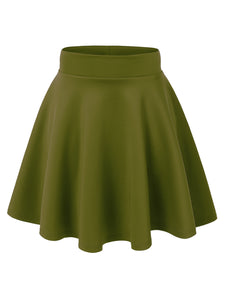 WB669 Basic Versatile Stretchy Flare Skater Skirt