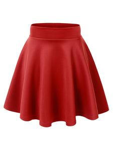 WB669 Basic Versatile Stretchy Flare Skater Skirt