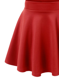 WB669 Basic Versatile Stretchy Flare Skater Skirt