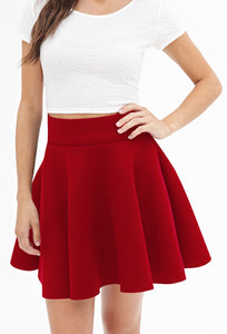 WB669 Basic Versatile Stretchy Flare Skater Skirt