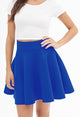 WB669 Basic Versatile Stretchy Flare Skater Skirt