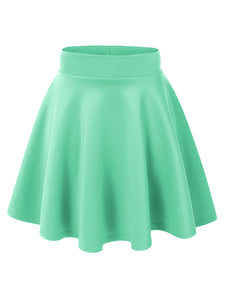 WB669 Basic Versatile Stretchy Flare Skater Skirt