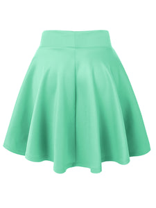 WB669 Basic Versatile Stretchy Flare Skater Skirt