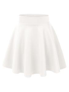 WB669 Basic Versatile Stretchy Flare Skater Skirt