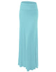 WB670 Women's Basic Foldable High Waist Floor Length Maxi Skirt S-3XL Plus Size