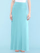 WB670 Women's Basic Foldable High Waist Floor Length Maxi Skirt S-3XL Plus Size