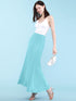 WB670 Women's Basic Foldable High Waist Floor Length Maxi Skirt S-3XL Plus Size