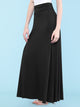 WB670 Women's Basic Foldable High Waist Floor Length Maxi Skirt S-3XL Plus Size