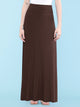 WB670 Women's Basic Foldable High Waist Floor Length Maxi Skirt S-3XL Plus Size