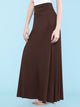 WB670 Women's Basic Foldable High Waist Floor Length Maxi Skirt S-3XL Plus Size