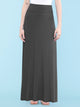 WB670 Women's Basic Foldable High Waist Floor Length Maxi Skirt S-3XL Plus Size