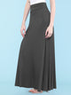WB670 Women's Basic Foldable High Waist Floor Length Maxi Skirt S-3XL Plus Size