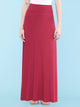 WB670 Women's Basic Foldable High Waist Floor Length Maxi Skirt S-3XL Plus Size