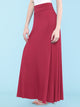 WB670 Women's Basic Foldable High Waist Floor Length Maxi Skirt S-3XL Plus Size